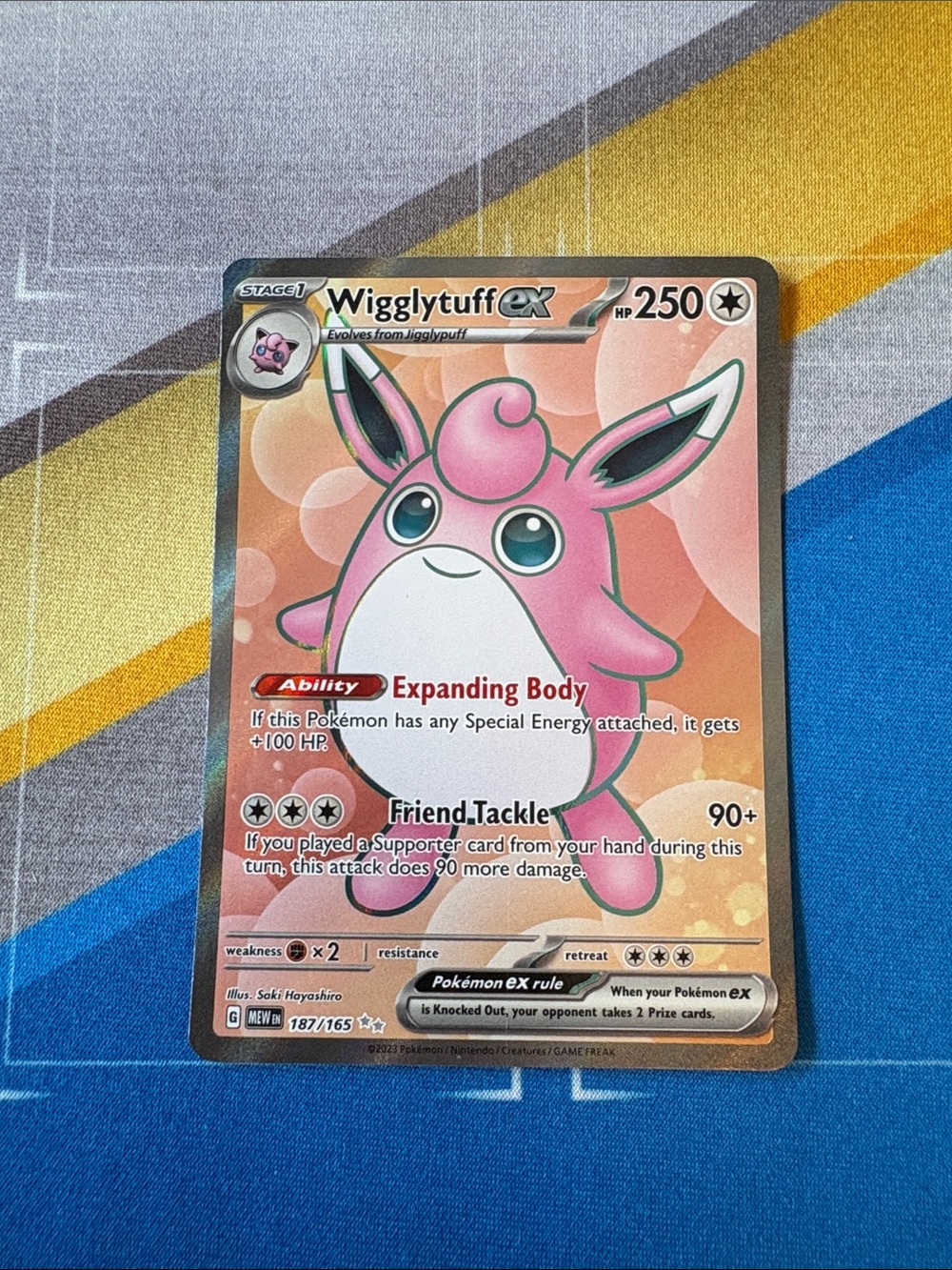 Pokemon 151 Wigglytuff EX Full Art Rare 187/165 Pokemon TCG
